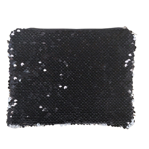 Sequin Handbag/ Cosmetic/Purse - 15cm x 20cm - BLACK