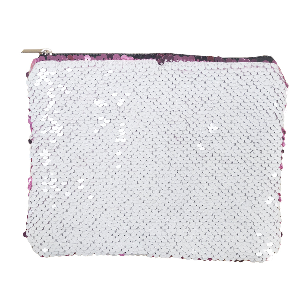 Taschen - Handtasche/Kosmetiktasche/Geldbörse mit Pailletten - 15 cm x 20 cm - ROSA