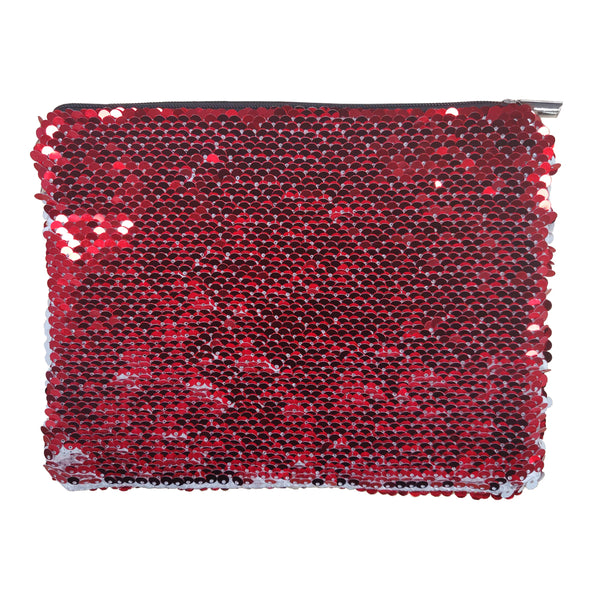Taschen - Handtasche/Kosmetiktasche/Geldbörse mit Pailletten - 15 cm x 20 cm - ROT