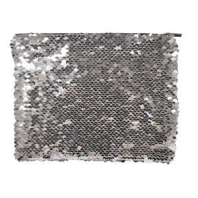 Bags - Sequin Handbag/ Cosmetic/Purse - 15cm x 20cm - SILVER - Longforte Trading Ltd