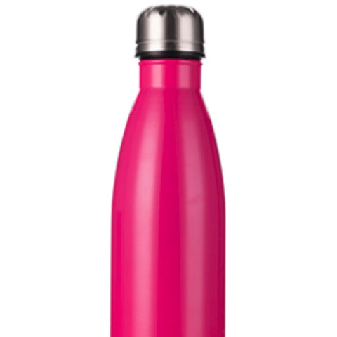 VOLLER KARTON - 50 x Bowling-Wasserflasche aus doppelwandigem Edelstahl - FARBIG - 500 ml - ROSENROT