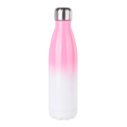 FULL CARTON - 50 x Bowling Double Walled Stainless Steel Water Bottle - GRADIENT - Bowling - 500ml - Pink/ White