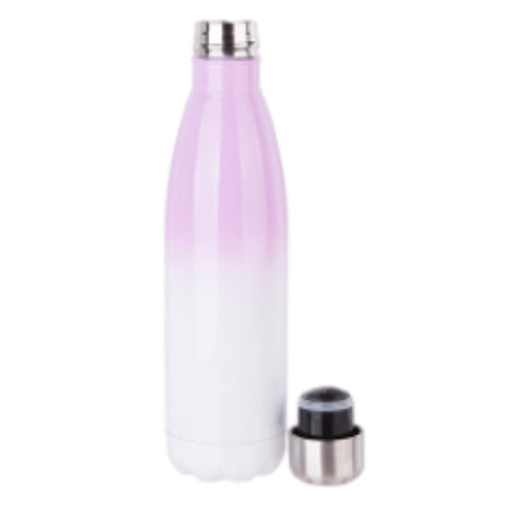 CARTON COMPLET - 50 x Bouteille d'eau Bowling à double paroi en acier inoxydable - GRADIENT - 500 ml - Violet/Blanc