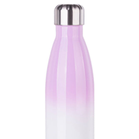 FULL CARTON - 50 x Bowling Double Walled Stainless Steel Water Bottle - GRADIENT - 500ml - Purple/ White