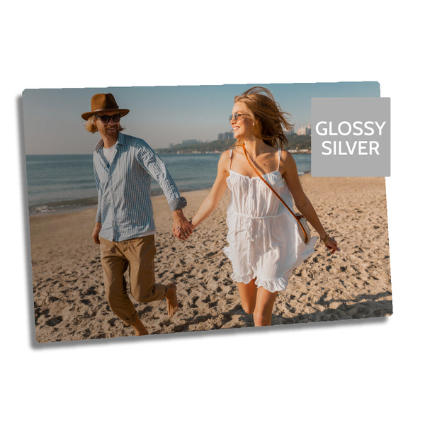 Ultra HD, glänzendes Silber, 1,15 mm Aluminiumplatten – 11" x 14" (28 cm x 35,5 cm)