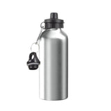 400ml Aluminium Sublimation Water Bottle with Two Lids - Silver
