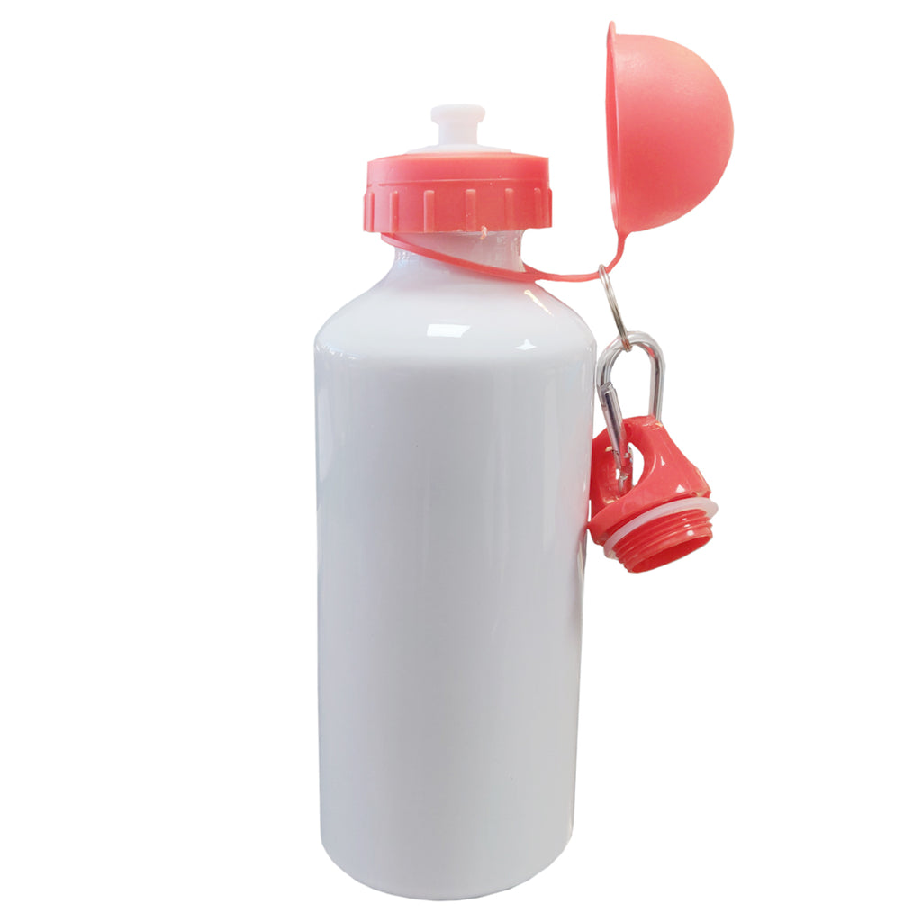 VOLLER KARTON - 60 x Wasserflaschen - FARBIG, zwei Deckel (ROT) - 600 ml