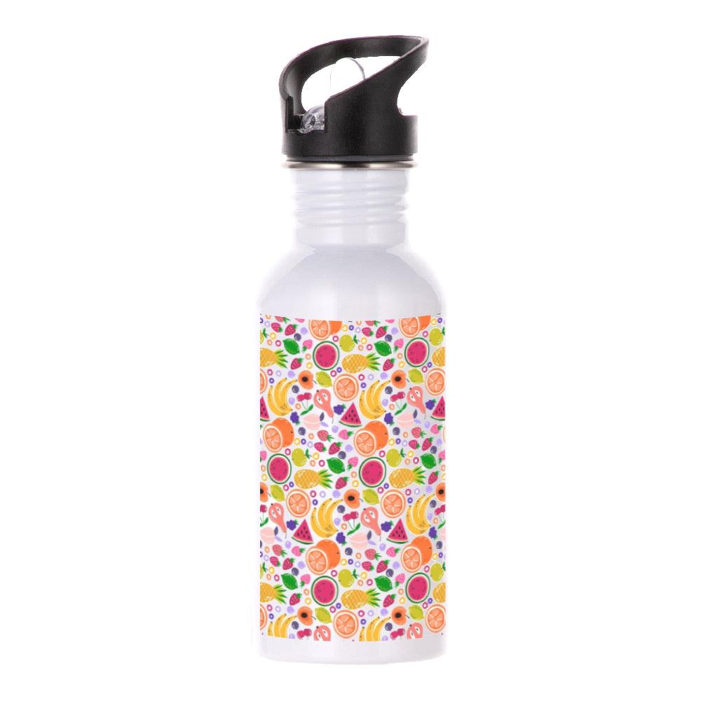 Water Bottles Integrated Straw 600ml White Longforte 