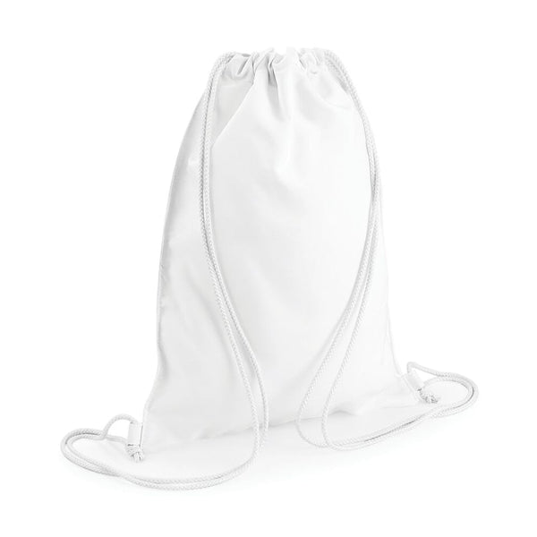 Bags - WHITE DRAWSTRING Bag - 100% Polyester - PLAIN WHITE -  31cm x 50cm