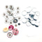 100 Stück Blanko-Komponenten für die Herstellung von Buttons (37 mm) mit Schmetterlings-Anstecker