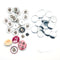 100 Stück Blanko-Komponenten zur Herstellung von Buttons (50 mm) mit Schmetterlings-Anstecker
