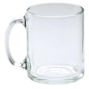 Clear 11oz Glass Sublimation Mugs, pack of 36